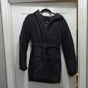 The North Face Black Puffer Coat with Belt